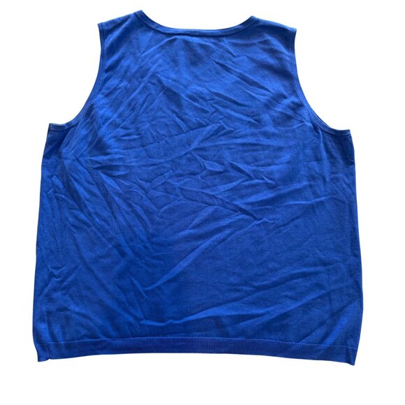 Talbots Plus Womens Blue Sleeveless Knit Tank Top 3X Rayon Blend - Picture 4 of 7